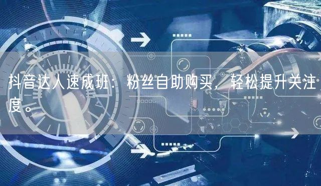 抖音达人速成班:粉丝自助购买,轻松提升关注度。