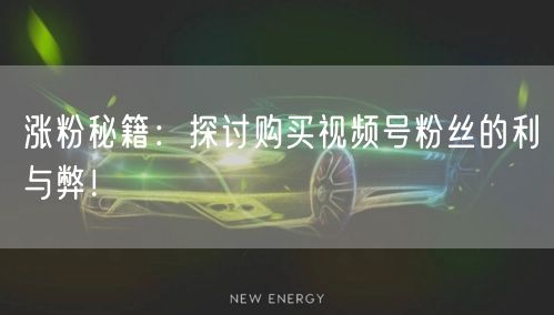 涨粉秘籍:探讨购买视频号粉丝的利与弊!