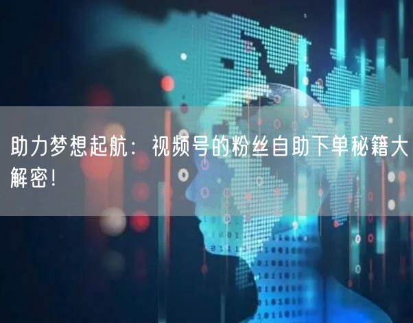 助力梦想起航:视频号的粉丝自助下单秘籍大解密!