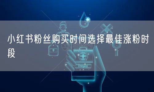 小红书粉丝购买时间选择最佳涨粉时段