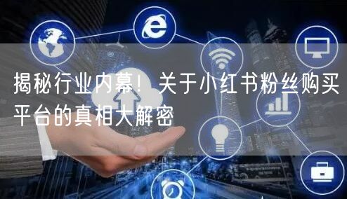 揭秘行业内幕！关于小红书粉丝购买平台的真相大解密