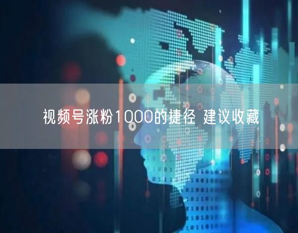 视频号涨粉1000的捷径 建议收藏